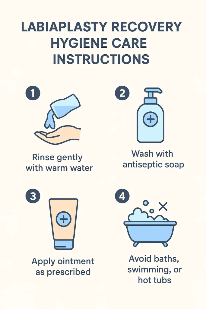 Labiaplasty recovery hygiene care instructions